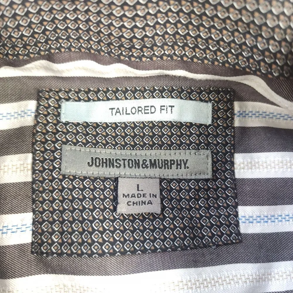 Johnston‎ & Murphy Shirt Large Long Sleeve Button Up Multicolor Striped